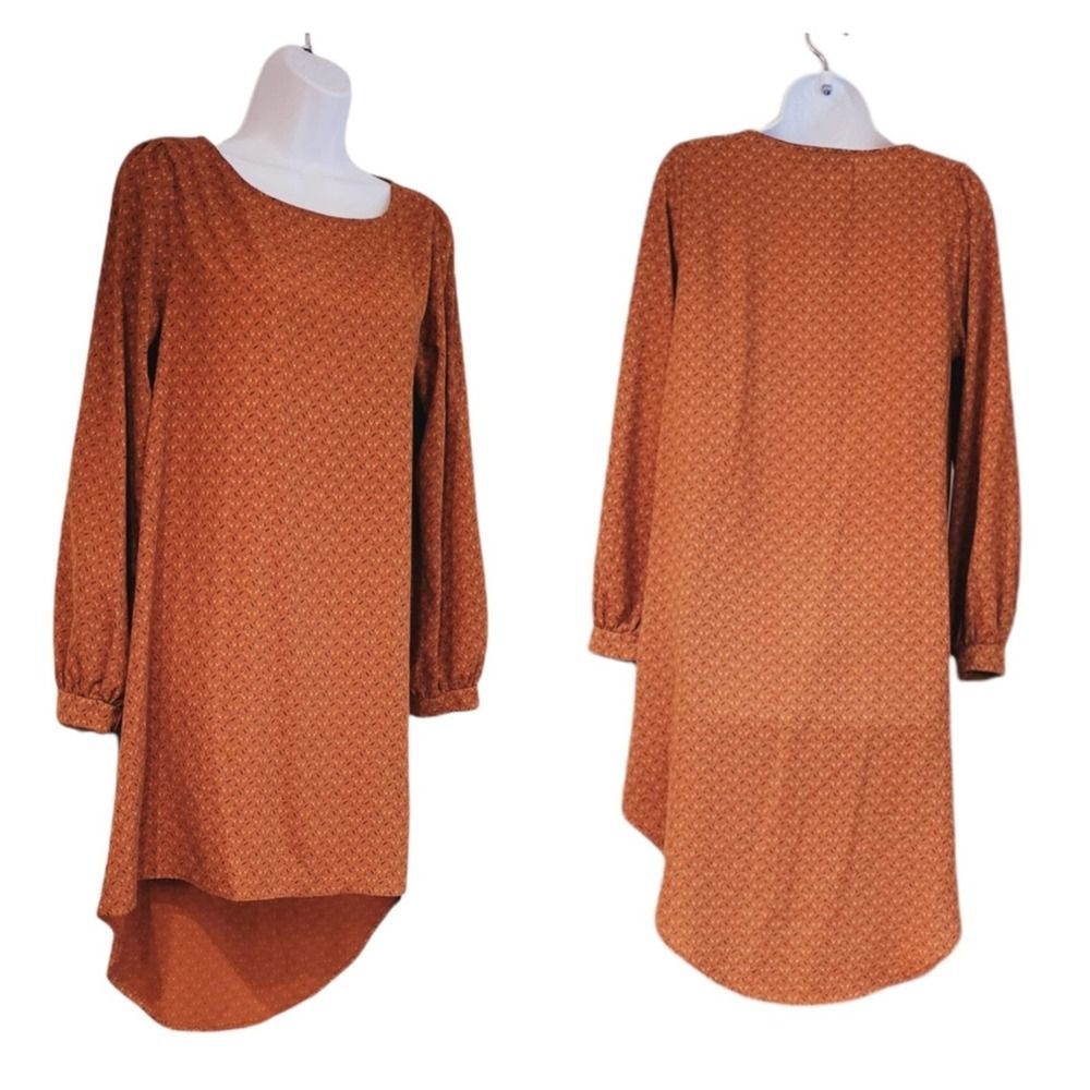 Laurie Solet long-sleeved high low dress retro balloon sleeve med